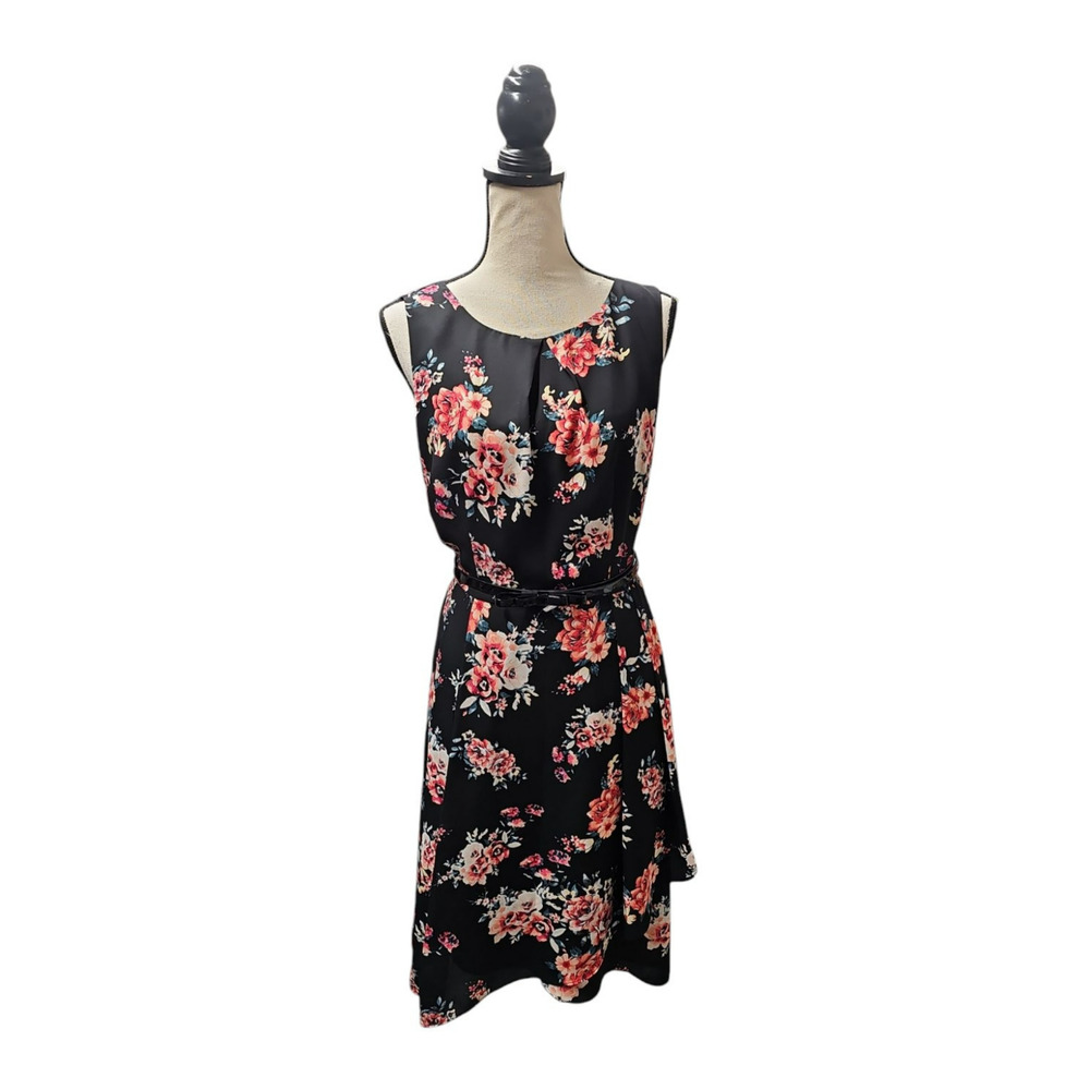 Elle Women High Low Dress Size 14 Spring Faux Wrap Fairy Dark Cottagecore
